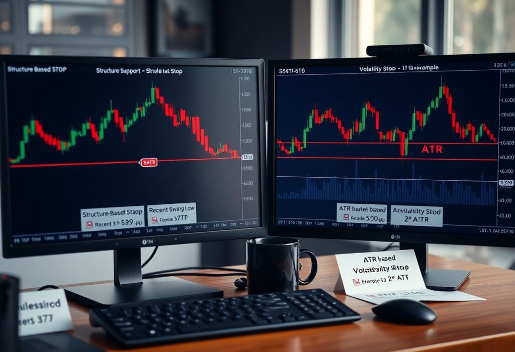 Stop-Loss Placement – Structure-Based Stops vs Volatility Stops (with examples)